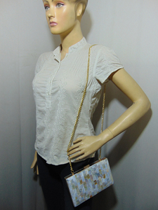 Women Summer <b>Mini</b> Handbag Money Clutch Wallet Purse Envelope Woven mother of pearl Clutch bags - Product Image 5