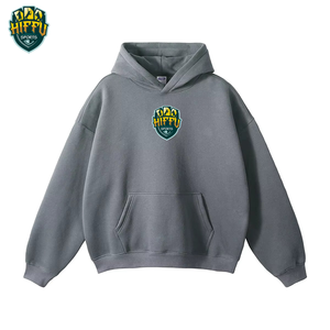 Unisex 100% algodón 380g pesado antiarrugas Color puro con capucha Terry sudadera con hombro suelto para parejas hombres - Product Image 1