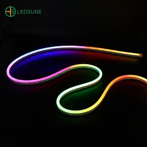 Ruban néon RGBIC luz 12V 24V Rope Light Flex Silicone Tube Neon LED Strip Light for Bedroom Living Gaming Room Party Christmas