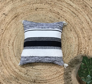 Housse de coussin tissée en coton organique de style boho 18x18/20x20 tailles motif de franges pour la maison hôtel salon chambre à coucher en jute - Product Image 1