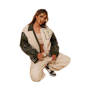 Veste de baseball universitaire personnalisée pour femmes de haute qualité Split Lettermen Windbreak Jacket Manufacturing Veste universitaire de haute qualité - Product Image 1