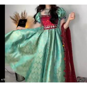 2024 robe traditionnelle afghane Kuchi pour les femmes robe de Festival brodée à la main dentelle Sequin réfléchissant la Culture pachtoune - Product Image 3