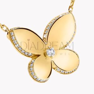 925 argent Sterling glacé papillon coupe Moissanite diamant pendentif collier bijoux fins pour femmes pour cadeaux fiançailles - Product Image 4