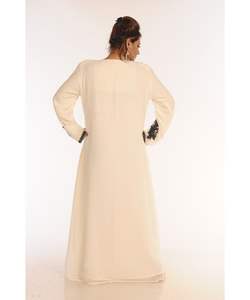 Zari_Work ผ้าทอจอร์เจียสีครีมปักลายอิสลามคาฟทันส์ - Product Image 4