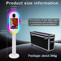 Photomaton portable pour iPad avec éclairage RVB pour la location d'équipements publicitaires, mariages et événements