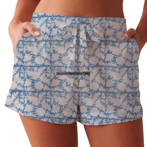 Shorts d'été pour femmes au design personnalisé, décontractés, taille élastique, qualité supérieure, 100% coton, écologiques, séchage rapide, fleurs - Product Image 5