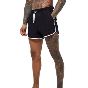 Shorts de bain pour hommes 2026 OOEM, vente en gros, personnalisés, unis, à la mode, avec cordon de serrage, deux poches, ourlet incurvé, en polyester et élasthanne, très demandés - Product Image 1