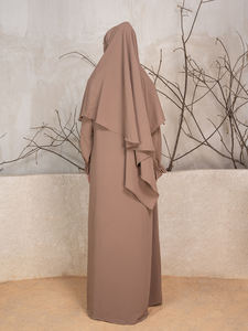 New Collection Eid Womens Islamic Clothing <b>2</b> <b>Piece</b> Abaya Set Modest Prayer Abaya Women Muslim <b>Dress</b> and Two Layers Hijab Khimar - Product Image 5