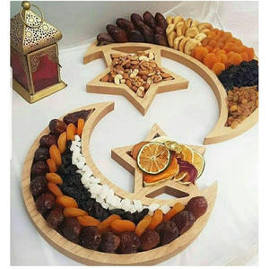 Ensemble en bois de lune le plus vendu plateau de service porte-chocolat pour la décoration du Ramadan assiettes OEM disponible fabriqué au Vietnam - Product Image 4