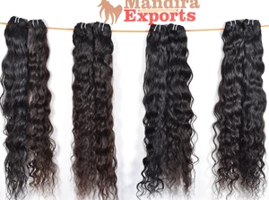 Extensiones humanas de doble trama de color natural estilo templo indio virgen 100% al por mayor, fabricante directo de paquetes ondulados naturales - Product Image 4