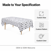 Nappe jetable imperméable en plastique imprimé léopard, protection de table à manger en PEVA résistante à l'huile et lavable
