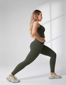Leggings de yoga de style solide de taille confortable avec logo imprimé personnalisé pour femmes - Product Image 5