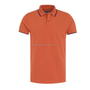 La mejor calidad de algodón genuino de dos tonos de color rojo y negro combinación Polo cuello hombres camisetas logotipo personalizado impresión polos - Product Image 1