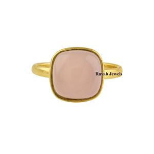 2025 Top qualité naturel Rose Quartz anneau Sterling coussin cadeau plaqué or argent bijoux fins 925 fournisseur pour les femmes et les filles - Product Image 5