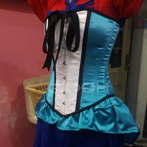 Premium Quality New Design Fullbust Steelboned Satin Corset With Frill And Bow | Buy Now - Product Image 5