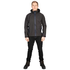 Veste coupe-vent d'extérieur en softshell imperméable personnalisée unisexe d'hiver à capuche décontractée 10000 mm en polyester et nylon imprimé lavé - Product Image 2