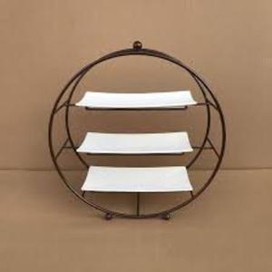 Bandeja de pastelería de 3 niveles de metal de diseño moderno contemporáneo con un marco minimalista para una exhibición de postres elegante y de moda - Product Image 2