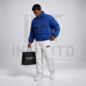 Doudoune matelassée jaune pour homme, imperméable, respirante, avec logo personnalisé, légère, vêtement d'extérieur d'hiver zippé, style streetwear - Product Image 5