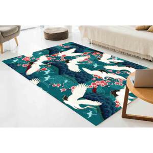 Tapis tendance avec des grappes de grues japonaises, motif animalier, cadeau pour demoiselle d'honneur, tapis imprimé de luxe, tapis en chenille - Product Image 1