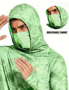 Sweat à capuche léger UPF 50 pour la chasse et la pêche, imperméable, séchage rapide, respirant, manches longues, unisexe, OEM personnalisé - Product Image 4