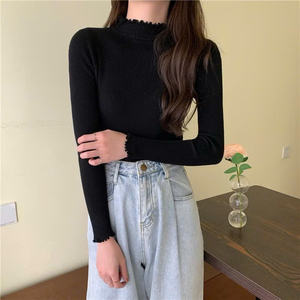 Pull-over formel à col froufrou non tissé doux et chaud extensible à manches courtes Slim Fit Eco-Friendly Quick Dry Automne Hiver Mode - Product Image 2