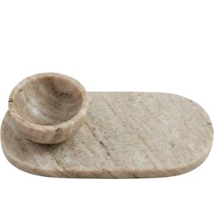 Tablero de mármol moderno para servir astillas e inmersión, plato de piedra natural de doble tono, bandeja de cocina elegante para aperitivos, comedor y entretenimiento - Product Image 3