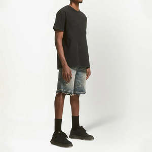 กางเกงยีนส์ขาสั้นผู้ชายคุณภาพสูง สไตล์ไฮสตรีท ผ้าฝ้าย 100% ไม่ถักทอ ใส่สบายสำหรับฤดูร้อน เหมาะกับกิจกรรมกลางแจ้ง น้ำหนักเบา ระบายอากาศได้ดี - Product Image 4