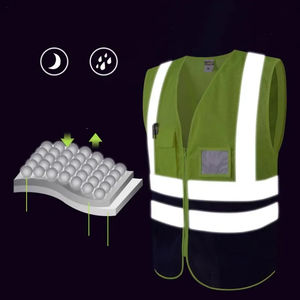 OEM Gilet réfléchissant haute visibilité 110GSM Polyester Mesh Veste de sécurité avec poches certifié ANSI Construction Workwear - Product Image 5