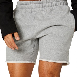 Pantalones Cortos Deportivos de Algodón Gris para Hombre, Cintura Elástica, Color Sólido, Casuales, Transpirables, de Corte Medio - Product Image 1
