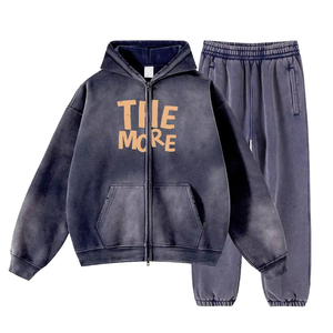 Survêtements de course évasés d'hiver en coton pour hommes, survêtement à capuche de nouveau style, ensemble de sweat à capuche streetwear, meilleures ventes - Product Image 4