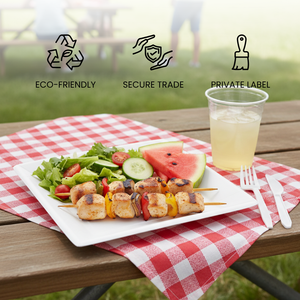 Bán Buôn 19X19Cm Dùng Một Lần Phân Hủy Sinh Học Vuông Giấy Tấm Biểu Tượng Tùy Chỉnh Phục Vụ Sử Dụng Cho Nhãn Hiệu Riêng Các Bên Takeaway - Product Image 2