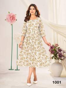 Ropa Étnica India Anarkali, Top Estampado de Rayón para Playa, Listo para Usar, Precio al por Mayor, Ropa India y Pakistaní - Product Image 2