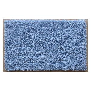 Tapis de bain RICCIO bleu clair (80x50cm) modèle 17874 complétant la décoration de salle de bain en quartz blanc - Product Image 1