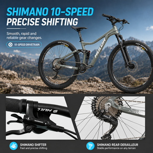 Vélo de montagne à suspension intégrale 27,5/29 pouces en alliage d'aluminium 10 vitesses Shimanuo Deore RD-M4100 Frein à disque hydraulique <span class=keywords><strong>VTT</strong></span> - Product Image 3