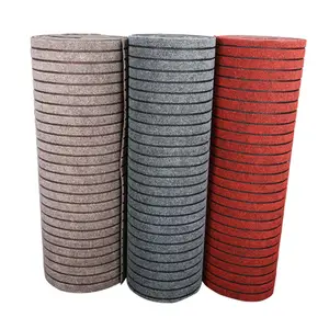 Hot selling polyester custom runner hotel corridor grey brown color strip ribbed carpet for hallway mall
