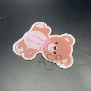 Azulejo de pestañas acrílico de oso de peluche rosa con imanes Impresión de logotipo personalizado Azulejo en forma de peluche Herramienta de belleza al por mayor - Product Image 4