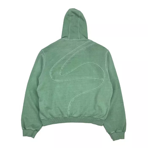 Sudadera con Capucha Corta de Diseño Vintage para Hombre, Estilo 2024, con Parches, Sin Cordones, Felpa Gruesa, Personalizable, Unisex - Product Image 2