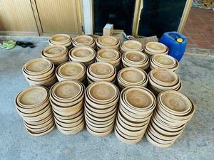 ถาดหวายสานด้วยมือทรงกลมถาดรองโต๊ะกาแฟ | ตะกร้าเสิร์ฟและตกแต่งตามธรรมชาติจากเวียดนาม - Product Image 3