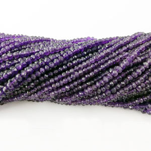Cuentas de amatista facetadas para hacer collares y pulseras, cuentas de 3-4mm de largo, de 13 pulgadas - Product Image 1