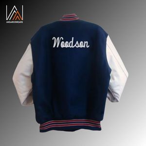 Vente en gros Vestes pour hommes unisexes avec broderie personnalisée Letterman Bomber rouge en laine respirante Varsity coupe régulière vestes longues pour hommes - Product Image 5