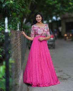 Designer Gown Style Embroidery work Beautiful gown, Wedding Wear and party Wear Gown, Design <b>Kurtis</b> for Ladies - Product Image 1