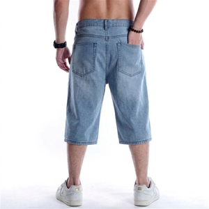 Pantalones Cortos Bermuda de Mezclilla Azul Claro 100% Algodón con Cierre de Cremallera Media para Hombre, Pierna Recta, Estilo Casual Urbano, Verano, Marca Privada OEM - Product Image 2