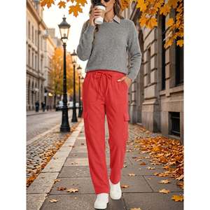 Pantaloni Cargo Leggeri e Traspiranti per Donne con Tessuto ad Asciugatura Rapida e Vita Elastica con Cordoncino - Product Image 6