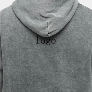 Vente en gros de sweats à capuche 400gsm avec logo personnalisé sweats à capuche délavés à l'acide pour hommes sweats à capuche surdimensionnés vintage en pierre vierge populaire - Product Image 5