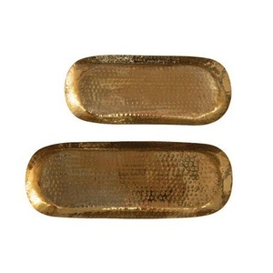 Plateau de service en laiton massif avec finition or antique parfait pour les présentoirs de bougies ou les présentations traditionnelles lors des festivals - Product Image 1