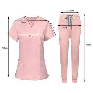 Top Selling Spandex Medical Scrubs Set, V-Neck Breathable Summer Soft <b>Fabric</b> , Relaxed Fit Hospital Scrubs for Women - Product Image 2