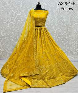 Designer Sequence Work Georgette Heavy Bridal <b>Lehenga</b> Choli - Product Image 6