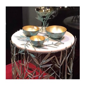 Quemador de Incienso de Latón Pulido Dorado de la Mejor Calidad, Tamaño Personalizado, Forma Redonda, Quemador de Bakhoor con 3 Recipientes - Product Image 1