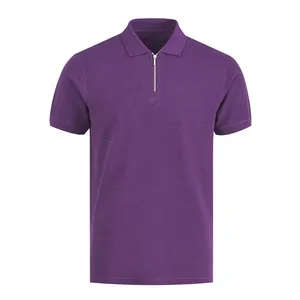 <b>White</b> Zipper Men's for Shirt with Black Contrast Spandex/Cotton <b>Short</b> Sleeve Breathable Custom Design & Logo - Product Image 6