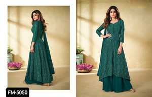 Costume de créateur indien ethnique en Georgette Salwar Kameez Broderie lourde Travail Nouveau vêtement de fête pour femme Ensemble fantaisie Dupatta - Product Image 5